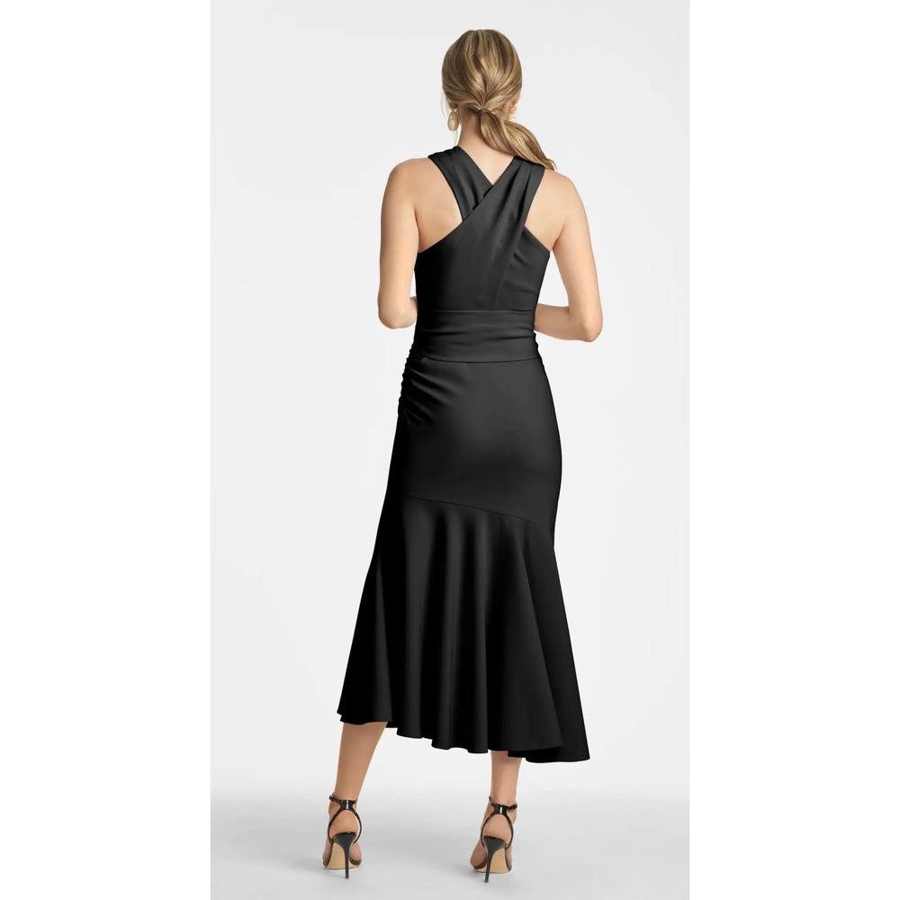 Sachin & Babi Naomi Cross Neck Asymmetric Dress‎ – Black – Size 14 – NWT - Picture 4 of 7